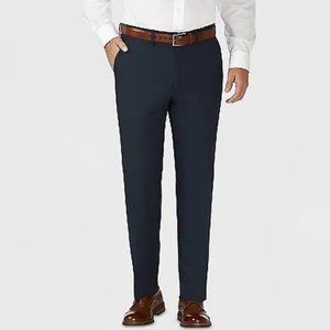 Haggar H26 Men's 34x32 Tailored Fit Premium Stretch Suit Pants - Blue